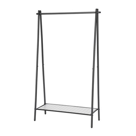 Klesstativ med skohylle og robust stålramme - Matt svart
