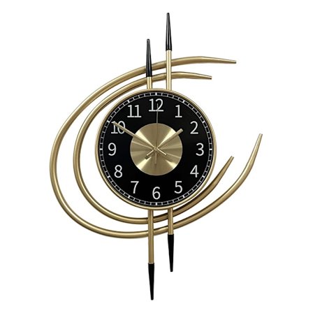 Stort Guld Væg Ur, Moderne Design XXL 54CM, Lydløs Kæmpe Ur uden Tikkende, Originale Metal Stue Væg Ure til Vægdekoration
