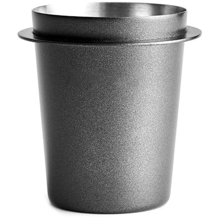 Kaffe doseringskopp, rostfritt stål doseringskopp pulvermatningskopp del kaffemaskin tillbehör (svart)
