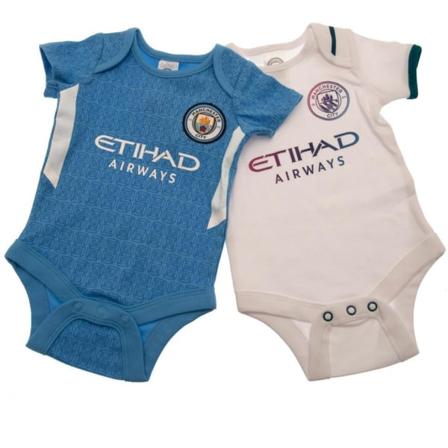 Manchester City Fc Baby Crest Bodysuit (paket Med 2) 12-18 Månader