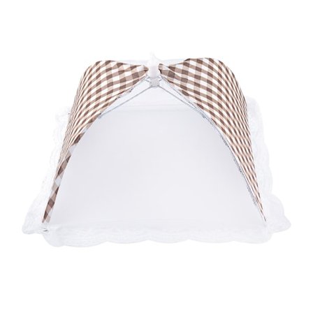 Hopfällbart Matspets Paraplyskydd Pop Up Dome Mesh Fluggeting Insektsnät BBQ Beige