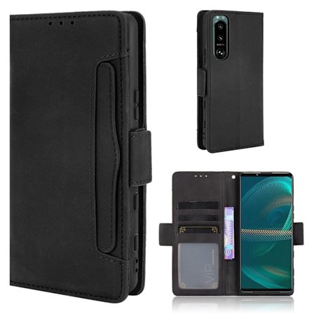 Modernt Sony Xperia 5 III fodral med plånbok - Svart