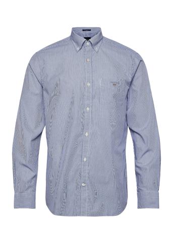 Reg Broadcloth Banker Bd Skjorta Casual Blå GANT