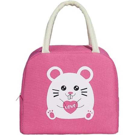 Lunch Bag Liten Isolerad Lunch Bag för Kvinnor, Arbete, Student, Barn, Isolerad Tote Bag för Picknick, Bärbar och Återanvändbar (Björn)