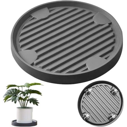 22 cm piilotettu kukkaruukun alusta, siirrettävä istutusalusta, 360° pyörivä kasvilavavaunu, 75 kg kantavuus