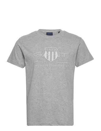 Reg Tonal Shield Ss T-Shirt T-shirt Grå GANT