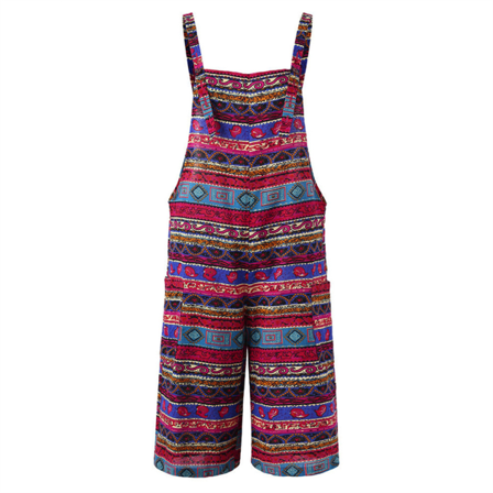 Kvinnor Jumpsuits Med Printed Fickor Multicolor Style Ärmlös