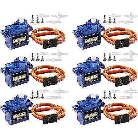 6 Stykker Mikro Servo Motor, Mini Servo 9g Servo Kit Kompatibel Med Rc Helikopter Fly Bil Båt Robot Kontroll