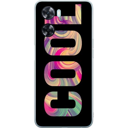 Kompatibel Mobilcover til OnePlus OnePlus Nord N20 SE Modern typografisk kunst med ordet LOVE i flydende regnbuefarver mod sort baggrund, der skaber e