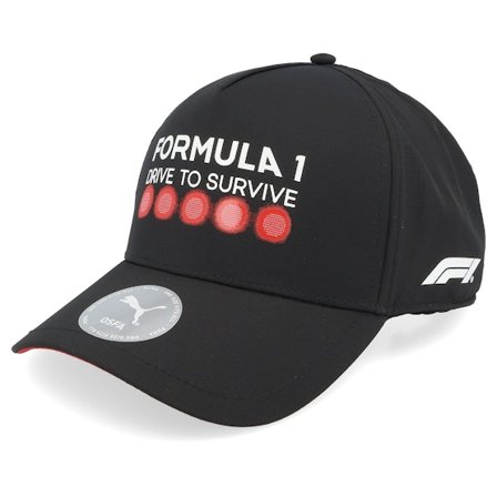 Formula One - Motor Schwarz adjustable Cap - F1 Logo Drive To Survive Puma Black A-Frame Adjustable @ Hatstore