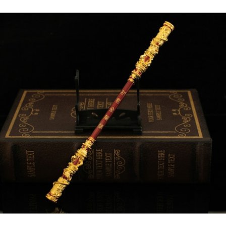 Black Myth:WuKong Buddhas viljas stav, Buddhas viljas gyllene ring All metallhantverk prydnad 22CM