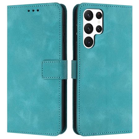 Lærveske i solid farge med lommebok og beskyttelse til Samsung Galaxy S25 Ultra