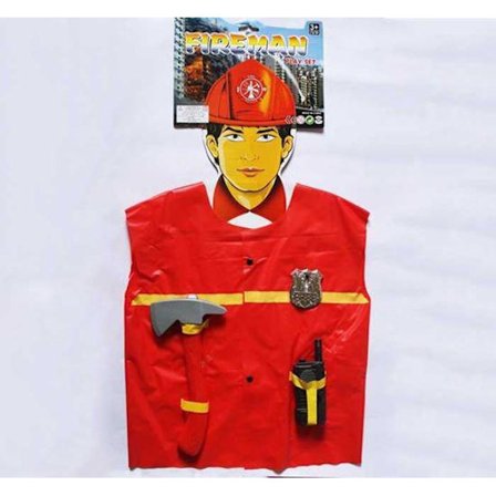 Brandman Röd väst med tillbehör