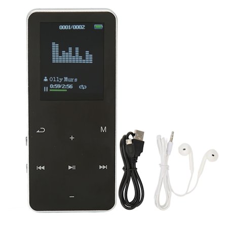 Bluetooth MP3-afspiller med 1,8 tommer skærm, multiple funktioner 8GB musikafspiller med udvidelig hukommelse, trådløs forbindelse 4.2 og HiFi 