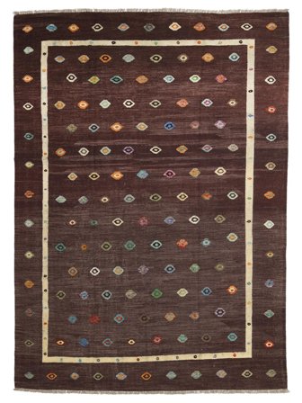 Tappeto Kilim Nimbaft 260X350 Nero/Marrone Grandi (Lana, Afghanistan)