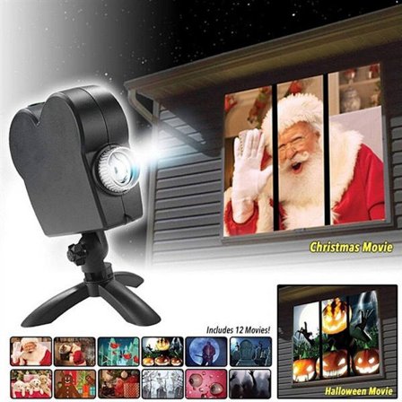 HatHalloween Holographic Projection Window Laser Scen Lamp