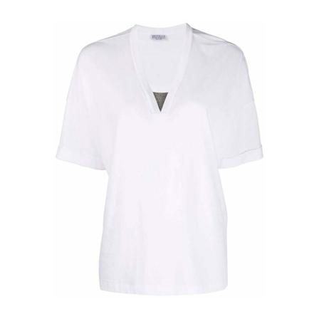 Brunello Cucinelli T-Shirts , Wit , Dames , Maat: L
