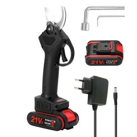 Havesaks, lithium elektrisk, ledningsfri beskæresaks (sort, 21V batterier) Sort