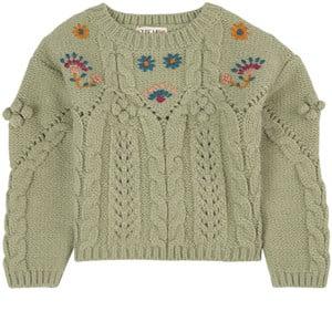 Kids - Louise Misha Khaki Georgette Knit Sweater 6 Years - Jumpers and knitwear - 6 years - Green