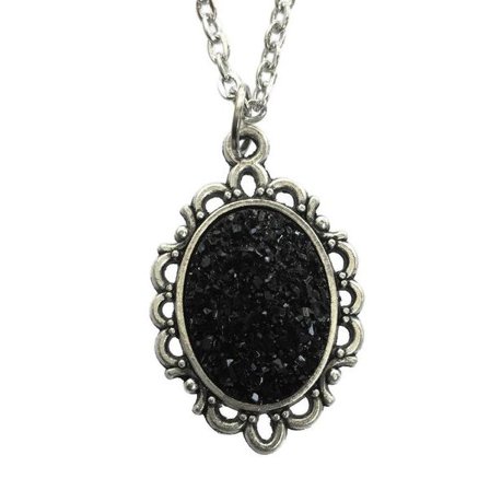 Necklace - Glitter - Druzy - Black