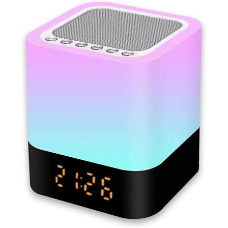Y valo Bluetooth-kaiuttimella, 5-in-1-kosketuslamppu v rimuutoksella, himmennett v RGB-digitaalinen her tyskello