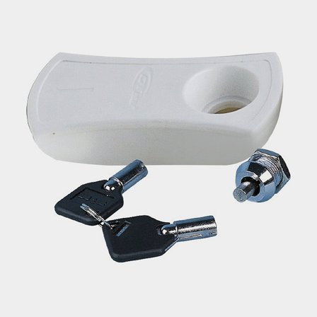 Griff mit Schloss für Inspektionsdeckel, für CAN-SB Europa, weiß (RAL 9005) - Boot