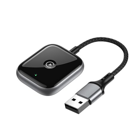 2-in-1 langaton CarPlay -sovitin, langallisesta langattomaan AI-boksiin, Plug & Play -minikokoinen CarPlay-sovitin, musta