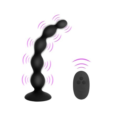 Fjernkontroll Anal Vibrator med 10 Vibrasjonsmoduser for Voksne (Svart)