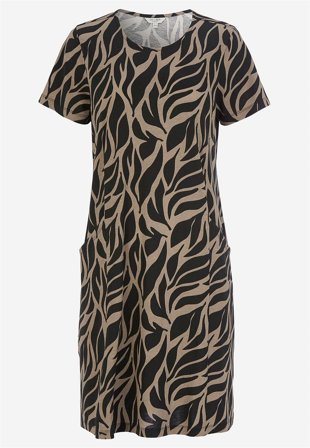 Cellbes of Sweden - Jersey-kjole med lommer i svart / mønstret for damer i størrelse 42/44