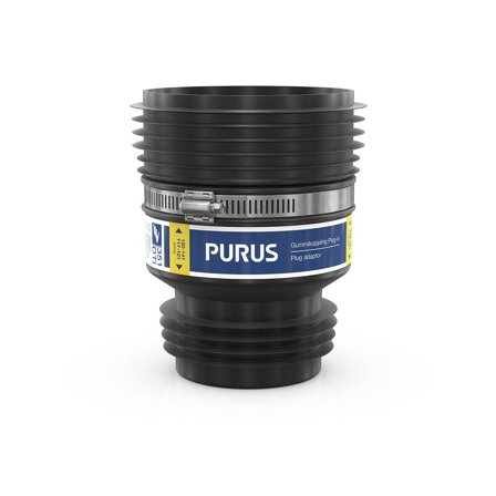 Purus 3032527 Toleranssiliitin Plug-in, musta 120-141/117-125 mm, Sisätilaviemäri