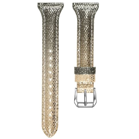 Amazfit GTR 42mm / Bip S gradientfärgad klockarmband i koskinn - Roséguld / Svart