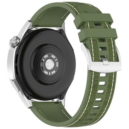 Huawei Watch GT 5 46mm korvaava hihna 22mm Nylon Silicone Hybrid Watchband - Vihre Green