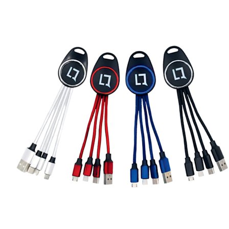 Liquno Nissi Shining Keyring with 3in1 Data Cable Black