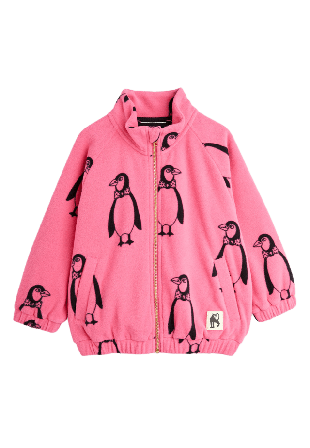 Mini Rodini Penguin Fleecejacka Set Unisex Rosa 56/62