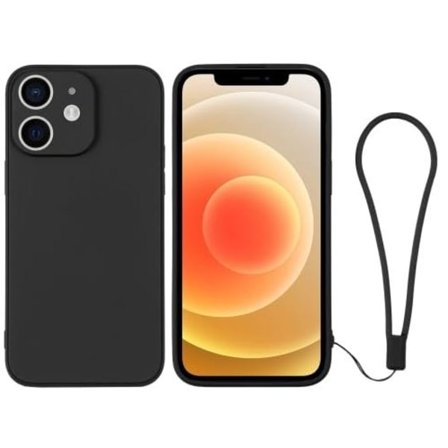 Skal iPhone 12 - Silikonskal Kameraskydd Svart