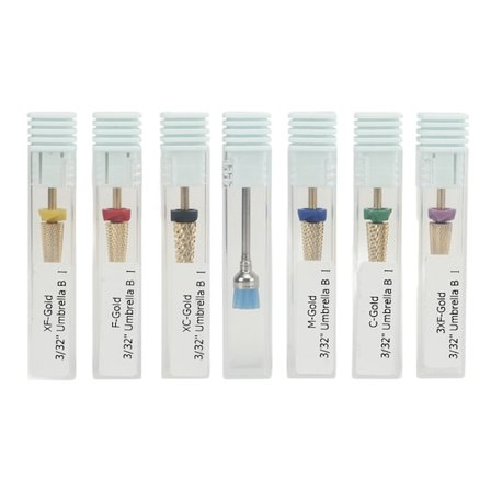 7 st Nail Drill Bits i Rostfritt Stål, Utbytbara Nail Drill Huvuden för Manikyr Slipning