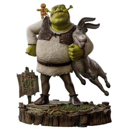 Iron Studios SHREK Statue - Donkey and the Gingerbread Deluxe 1/10 - Grøn - Resin - 26 cm