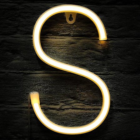 Led Neon Taklampa Alfanumerisk Symbol Neonljus Med Trådlös Fjärrkontrollbrytare