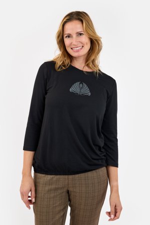 BRANDTEX - 3/4 Ærmet T-shirt - Sort - Similisten