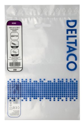 Deltaco HDMI - USB-C Alt.Mode DisplayPort adapter, 4K/60Hz