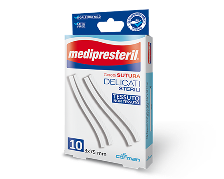 Medipresteril Cerotti Sutura Delicati 3x75mm 10 Pezzi