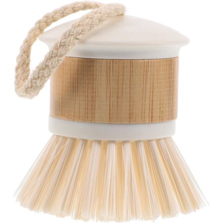 Trægrydebørste Køkkenskrubber Opvaskebørste Rund Grøntsagsrengøring Gryder Pander Vask Op