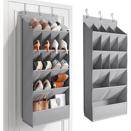 OBOSOE Dørhængende Skoorganiser - 15 Lommer til Garderobe & Væg med 3 Kroge