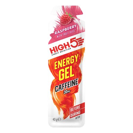 High5 Energy Gel Caffeine Raspberry 40 g, Sport & Velvære, Protein & Energi, Energigel
