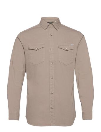 Jjesheridan Shirt L/S Noos Skjorta Casual Beige Jack & J S