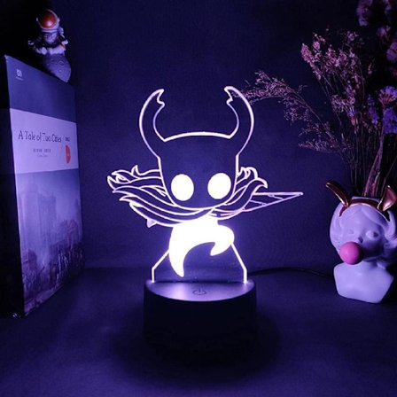 3D nattlampe, Hollow Knight Figurine Player Drawing Art Las
