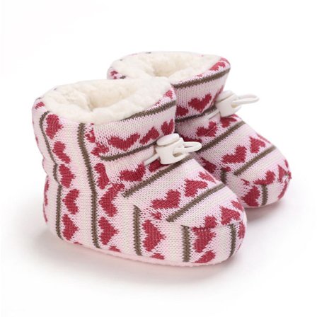 Babysko Myk såle Sklisikker 6-12 måneder (12 cm) Babysko Babytøfler Tøfler Sklisikre Babysko Gåsko Myke og varme for jenter og