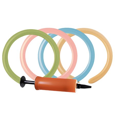 Modellballonger & Pumpe Blandede Pastellfarger