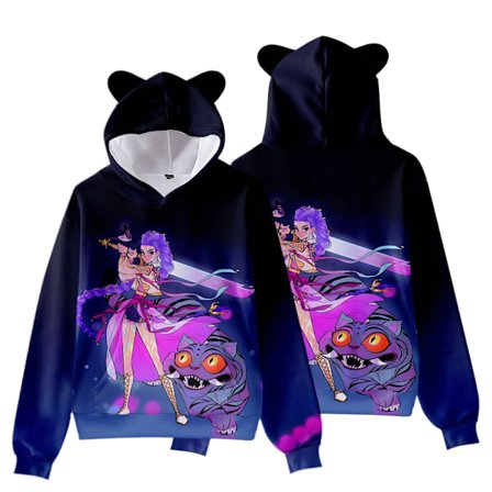 KPop Demon-Hunting Girl Group Cat Ear Hoodie för Barn, Casual Pullover - Stil 3 - 130CM