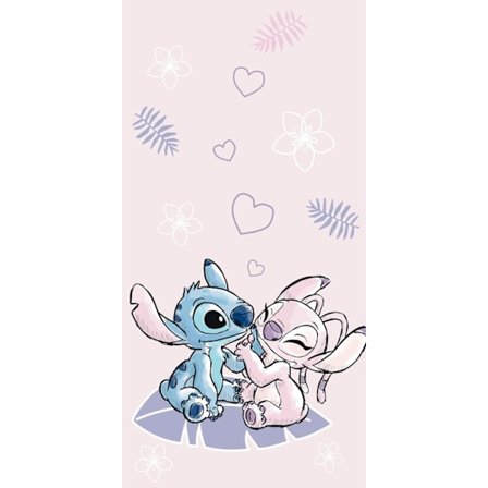 Disney Lilo och Stitch Rosa Badhandduk, Strandhandduk 70x140 cm